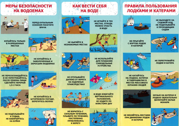 ПАМЯТКА О БЕЗОПАСНОСТИ НА ВОДОЁМАХ В ЛЕТНИЙ ПЕРИОД.